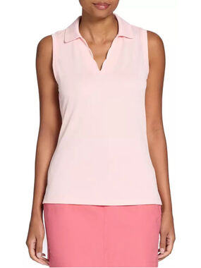 Women's Walter Hagen Pink Sleeveless Polo Tank Top XL